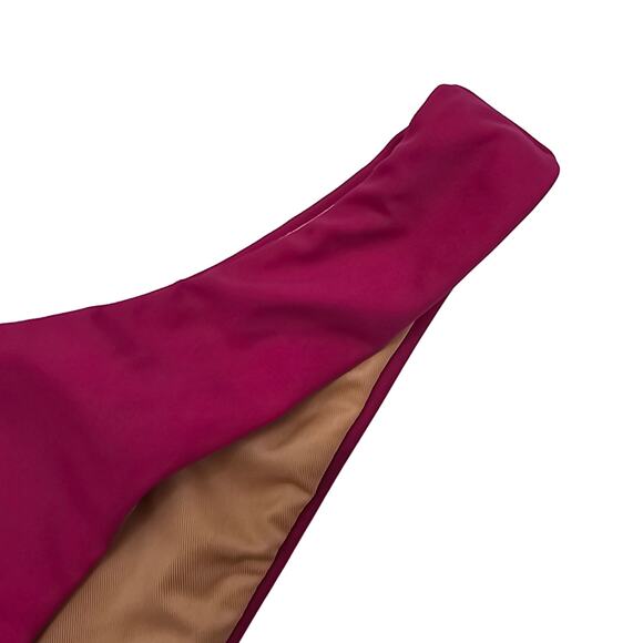 J, Crew Womans size S Curved Waist cheeky Bikini Bottom in Pink Mid-Rise NEW - Picture 2 of 8